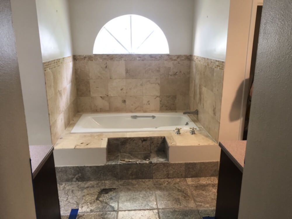 before mold treatment in bathroom