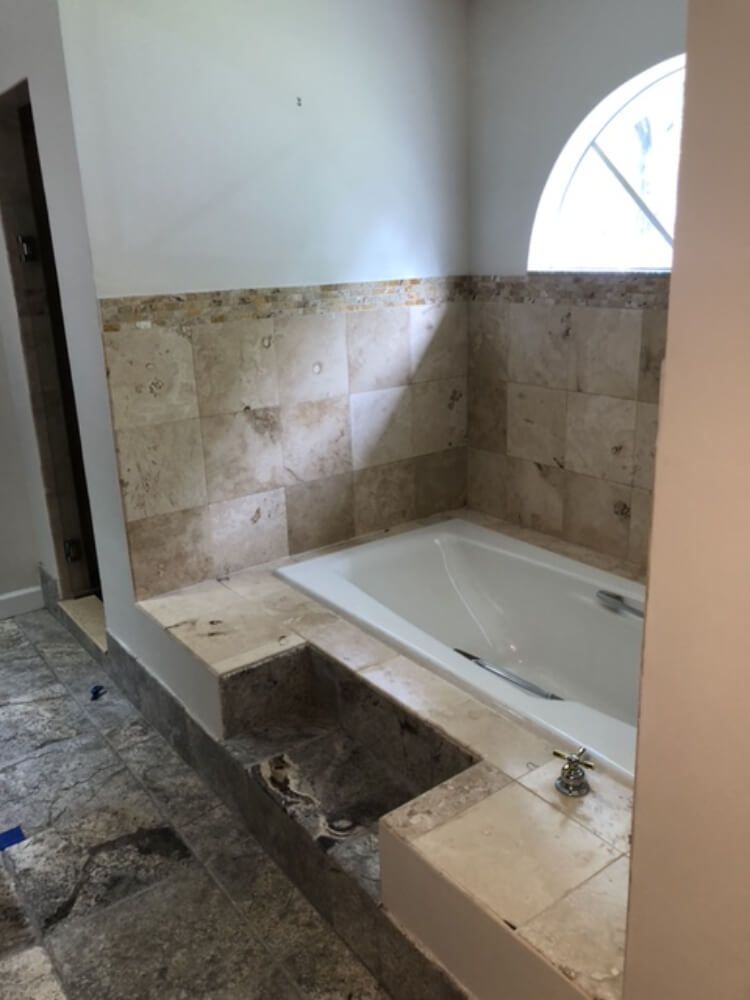 before mold treatment in bathroom