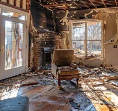 fire damage inside a home