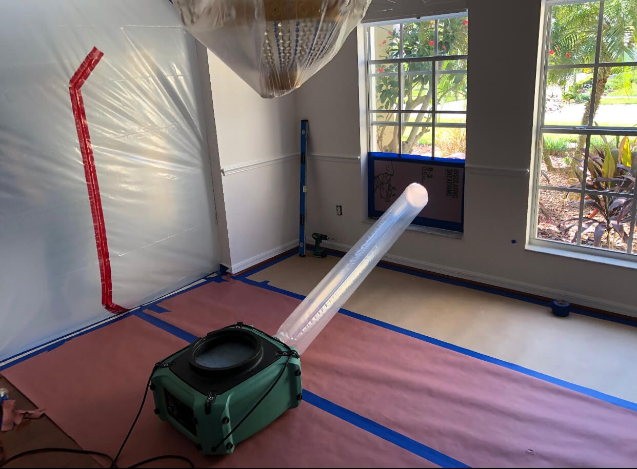 proper containment and negative air chamber before mold demo