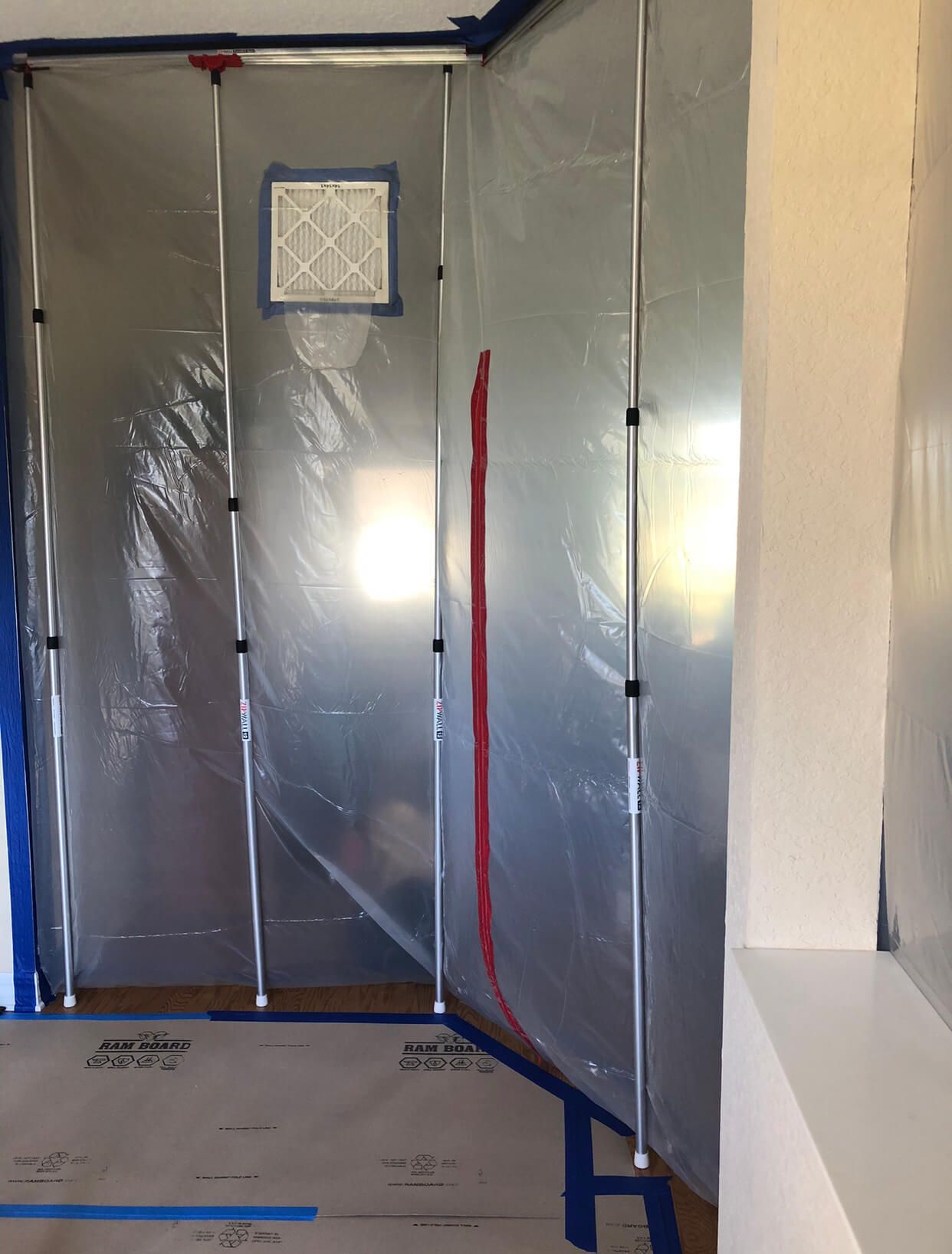 proper containment and negative air chamber before mold demo